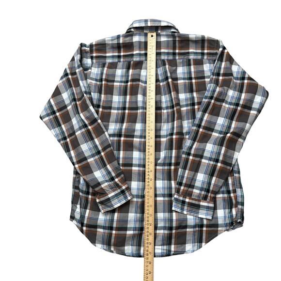 Patagonia Shirt Men's XS Button Front Plaid 100% Organic Cotton Gray Brown - Picture 8 of 9